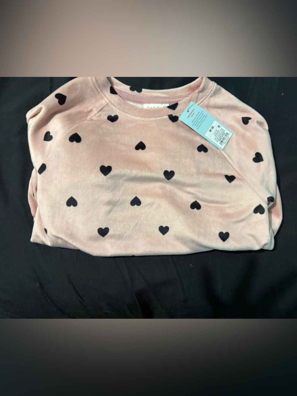 Cat & Jack Pink Heart Print Sweater